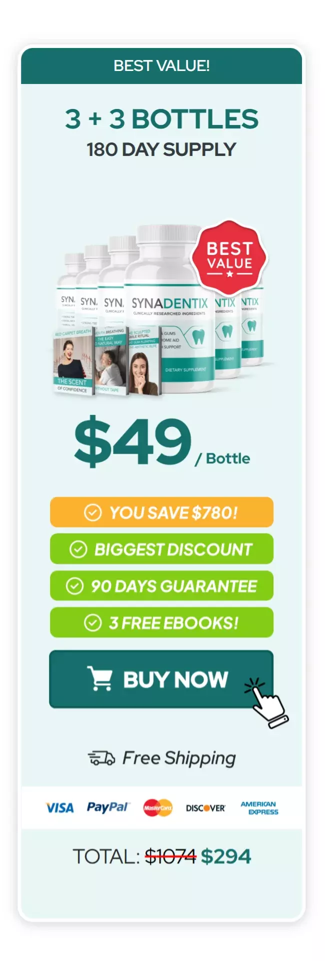 Synadentix™ 6 bottles pricing